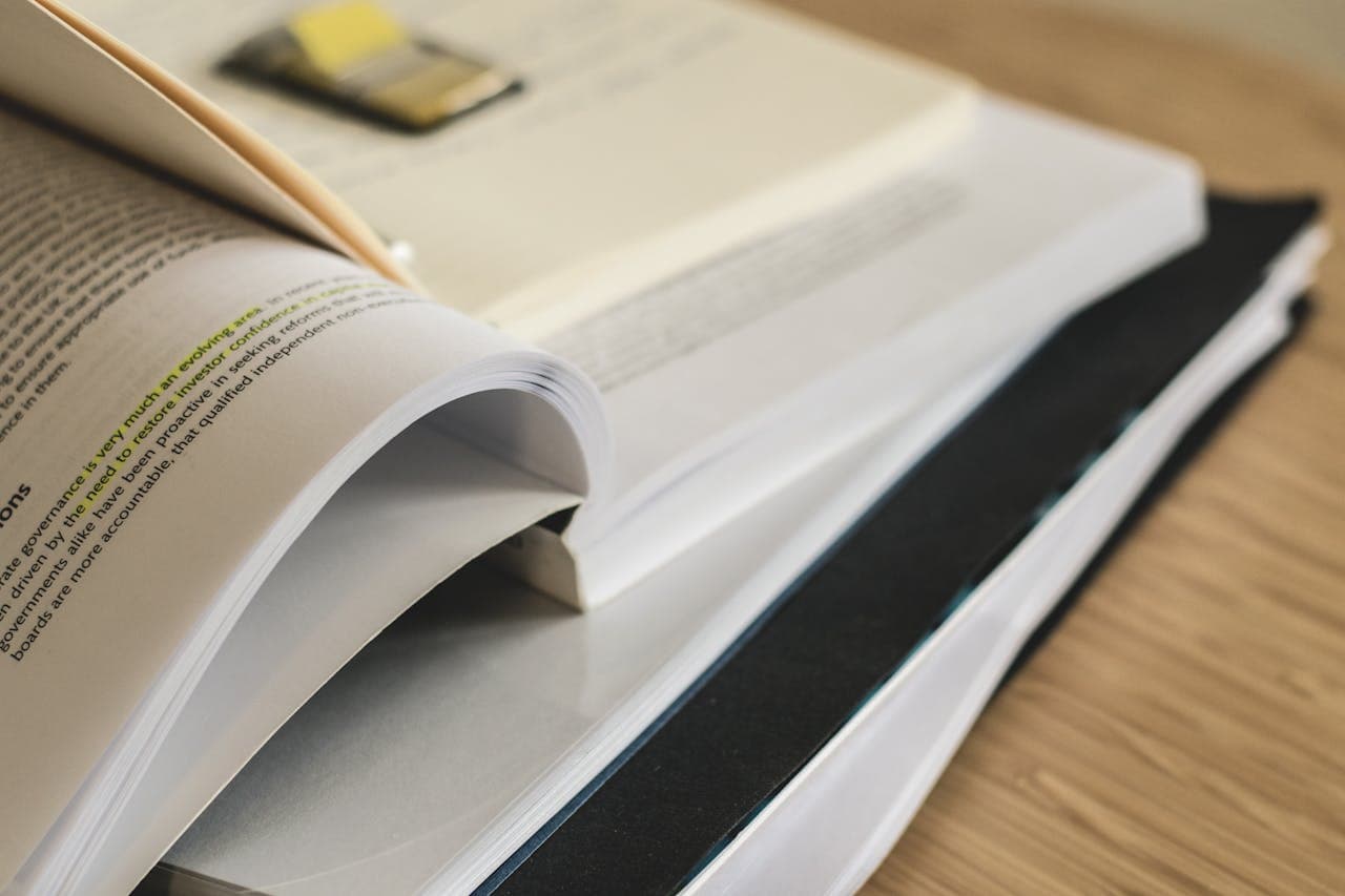 Close-up of a stack of books